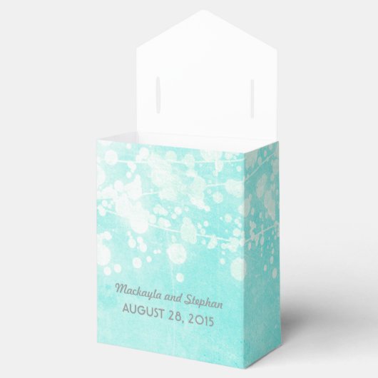 blauwe bruiloft string lichten glitz bedankdoosjes (Geopend)