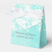 blauwe bruiloft string lichten glitz bedankdoosjes (Voorkant Zijde)