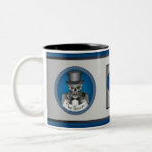 Blauwe bruiloft tweekleurige koffiemok (Links)