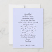 Blauwe bruiloft uitnodigingsbomen kaart (Achterkant)