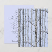 Blauwe bruiloft uitnodigingsbomen kaart (Voorkant / Achterkant)