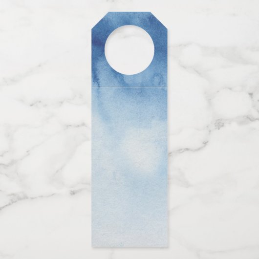 Blauwe bruiloft. Waterverf marine dank u Flessenhanger (Achterkant)