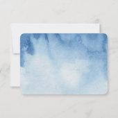 Blauwe bruiloft. Waterverf moderne zee strand Bedankkaart (Achterkant)
