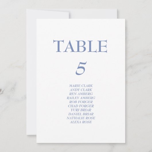 Blauwe bruiloft zitgrafiek kaart (Voorkant)