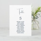 Blauwe bruiloft zitgrafiek kaart (Staand voorkant)