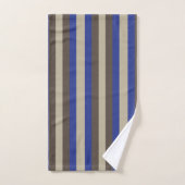 Blauwe bruin beige Verticale streep Bad Handdoek (Handdoek)