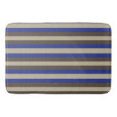 Blauwe bruin beige Verticale streep Badmat (Voorkant)