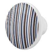 Blauwe bruin en witte stripes keramische knop (Rechts)