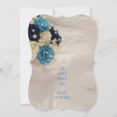 Blauwe bruinbruiden bouquet bruiloft kaart (Achterkant)