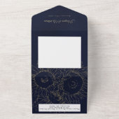 Blauwe bruinbruinbruinbruinbruinkomstenvelop voor  all in one uitnodiging (Buitenkant)