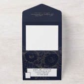 Blauwe bruinbruinbruinbruinbruinkomstenvelop voor all in one uitnodiging (Buitenkant)