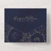 Blauwe bruinbruinbruinbruinbruinkomstenvelop voor all in one uitnodiging (Achterkant)