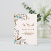 Blauwe bruine bladeren van bruine bladeren briefkaart (Staand voorkant)