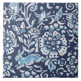 Blauwe bruine Bossen Muurblauw Tegeltje