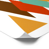 Blauwe bruine diamant driehoeken midden midden eeu poster (Hoek)