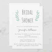 Blauwe bruine doucheuitnodigingen kaart (Voorkant / Achterkant)