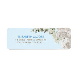 Blauwe bruine en zagerijten etiket