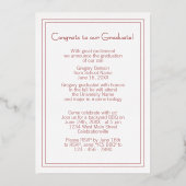 Blauwe bruine goudolie Afstuderen aankondiging (Achterkant)