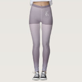 Blauwe bruine gradiënt, korven, aangepast monogram leggings (Voorkant)
