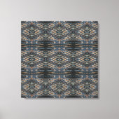 Blauwe & Bruine Houten Balken Foto Perspectief Pat Canvas Afdruk (Voorkant)