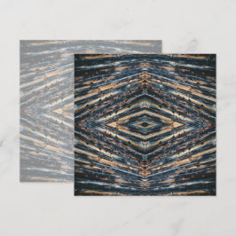 Blauwe & Bruine Houten Balken Foto Perspectief Pat Kaart