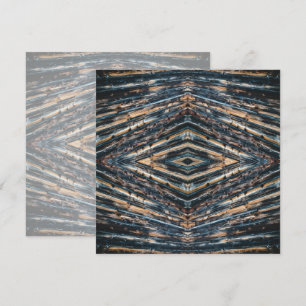 Blauwe & Bruine Houten Balken Foto Perspectief Pat Kaart