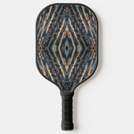 Blauwe & Bruine Houten Balken Foto Perspectief Pat Pickleball Paddle