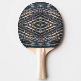 Blauwe & Bruine Houten Balken Foto Perspectief Pat Tafeltennisbatje