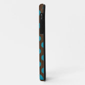 Blauwe bruine pols Dots Quatrefoil Case-Mate iPhone Case (Achterkant/links)