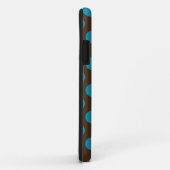 Blauwe bruine pols Dots Quatrefoil Case-Mate iPhone Case (Achterkant/rechts)
