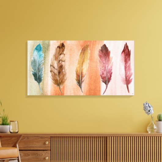 Blauwe bruine rode doek met verstijfd schilderschi canvas afdruk (Insitu (Woonkamer))