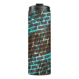 Blauwe bruine roest, krassen, kleine baksteen of r thermosbeker