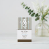 Blauwe/bruine schaar afsprakenkaartje (Staand voorkant)