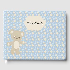BLAUWE & BRUINE STERREN & BRUINE TEDDYBEER GASTENBOEK
