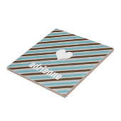 Blauwe bruine strepe tegel voor modern beeldscherm tegeltje (Zijkant)