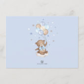 Blauwe bruine Teddy Bear-ballonnen boeken voor bab Informatiekaartje (Achterkant)