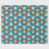  blauwe bruine Teddy Bear Tesselation Cadeaupapier (Vlak)