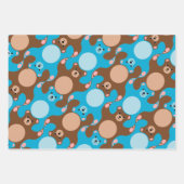 blauwe bruine Teddy Bear Tesselation WP3 Inpakpapier Vel (Voorkant 3)