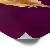 Blauwe bruine veren Paarse Poster afdrukken (Hoek)