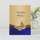 Blauwe bruine vlinder kaart (Staand voorkant)