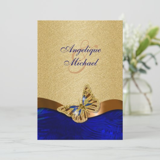 Blauwe bruine vlinder kaart (Staand voorkant)
