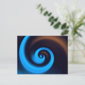 Blauwe bruine wervelkolom Moderne Abstracte kunst Briefkaart (Staand voorkant)