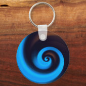 Blauwe bruine wervelkolom Moderne Abstracte kunst Sleutelhanger (Voorkant)