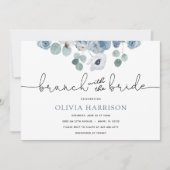 Blauwe brunch met de bruidsdouche uitnodiging (Voorkant)