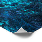Blauwe bubbel met achtergrondstructuur poster (Hoek)