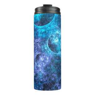 Blauwe bubbel met achtergrondstructuur thermosbeker