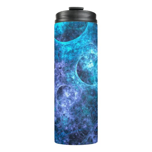 Blauwe bubbel met achtergrondstructuur thermosbeker (Voorkant)