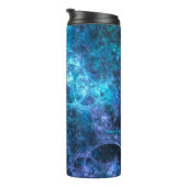 Blauwe bubbel met achtergrondstructuur thermosbeker (Geroteerd rechts)