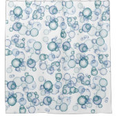 Blauwe bubbelgordijn douchegordijn (Voorkant)