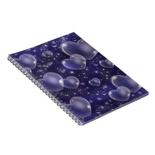 Blauwe bubbelharten met een stijlvolle 90-jarige s notitieboek (Rechterzijde)